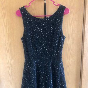 Little black lace dress with glitter dots